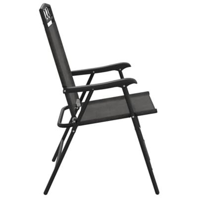 Tuinstoelen 2 st inklapbaar staal en textileen gemleerd grijs