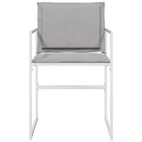 Tuinstoelen 4 st met kussens staal en textileen wit - thumbnail