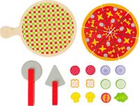 Small Foot houten snijen speeleten pizza set, 21dlg. - thumbnail
