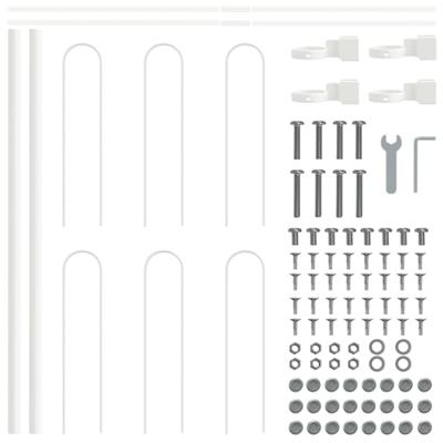 Tuinhek 3 pcs Wit 5,1 x 0,6 m Poedercoating staal