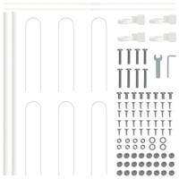 Tuinhek 3 pcs Wit 5,1 x 0,6 m Poedercoating staal - thumbnail