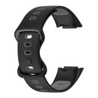 FitBit Charge 5 & 6 Sportbandje met dubbele lus - Zwart / grijs - Tweekleurig - Maat: L - thumbnail