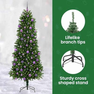 VidaXL Kerstboom met 300 led met standaard groen 240 cm pe VidaXL Kerstboom met 300 led met standaard groen 240 cm pe