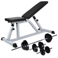 Trainingsbank met halterset 30,5 kg - thumbnail