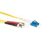 ACT 2 meter LSZH Singlemode 9/125 OS2 glasvezel patchkabel duplex met LC en ST connectoren ACT 2 meter LSZH Singlemode 9/125 OS2 glasvezel patchkabel duplex met LC en ST connectoren
