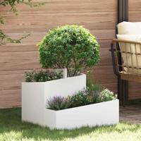 VidaXL Tuin bloempot wit 60 x 60 x 50 cm koudgewalst staal - thumbnail