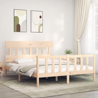 Bedframe zonder matras massief grenenhout 160x200 cm