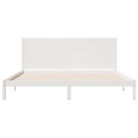 Bedframe extra lang zonder matras massief hout wit 200x220 cm - thumbnail