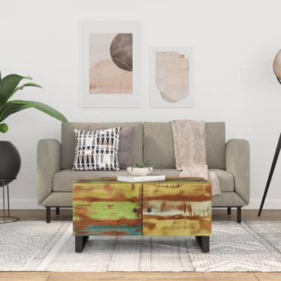 Salontafel 80x50x40 cm massief gerecycled hout en bewerkt hout