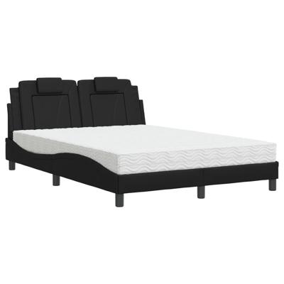Bed met matras kunstleer zwart 140x190 cm