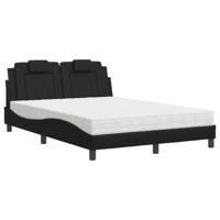 Bed met matras kunstleer zwart 140x190 cm - thumbnail