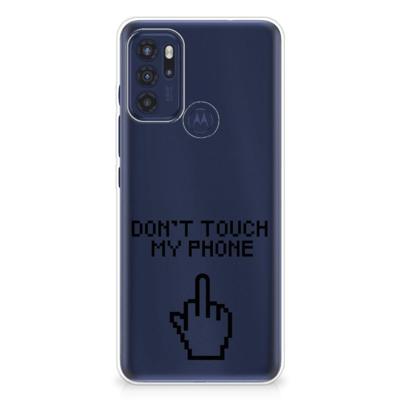 Motorola Moto G60s Silicone-hoesje Finger Don't Touch My Phone Motorola Moto G60s Silicone-hoesje Finger Don't Touch My Phone