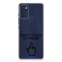 Motorola Moto G60s Silicone-hoesje Finger Don't Touch My Phone - thumbnail