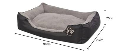 VidaXL Hondenbed met gewatteerd kussen maat xl zwart