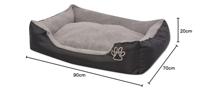 VidaXL Hondenbed met gewatteerd kussen maat xl zwart - thumbnail