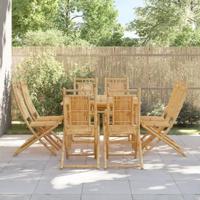 Tuinstoelen 8 st inklapbaar 46x66x99 bamboe - thumbnail