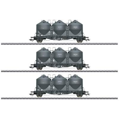 Märklin 48264 H0 3-delige set stofsilowagens Kds 67 van de DB Märklin 48264 H0 3-delige set stofsilowagens Kds 67 van de DB
