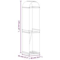 Haardhoutopslag 40x45x170 cm gegalvaniseerd staal bruin - thumbnail
