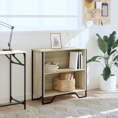 Boekenkast 80x31x74,5 cm bewerkt hout sonoma eikenkleurig