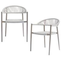 Exotan - Set van 2 - Yellow eetstoel touw|aluminium lichtgrijs - thumbnail