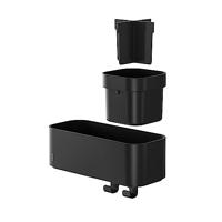 Tiger Opbergbakje 2-Store met Handdoekhaak en Tandenborstelhouder 25 cm Zwart - thumbnail