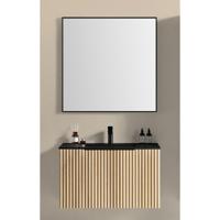 Xellanz Ribbella Badmeubelset 80 cm - Naturel Eik & Zwart Mat - thumbnail