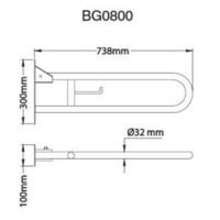 Mediqo-line MediQo-line swing up bar 800mm BG0800CS - RVS - thumbnail