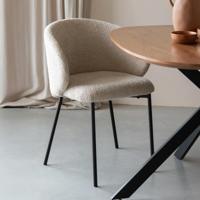 ZILT Eetkamerstoel 'Dondrea' Bouclé, kleur Off White - thumbnail