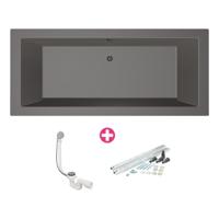 Ligbad Xenz Society 200x90x50 cm Inbouw Acryl Antraciet - thumbnail