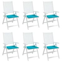 VidaXL Tuinstoelkussens 6 st 50x50x4 cm stof turquoise - thumbnail