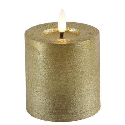 Led kaars Lyon D7,5 H 8 cm Goud