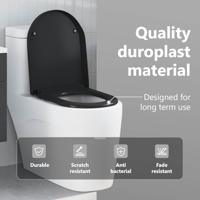 VidaXL Toiletzitting zwart 49 x 36 x 4 cm duroplast - thumbnail