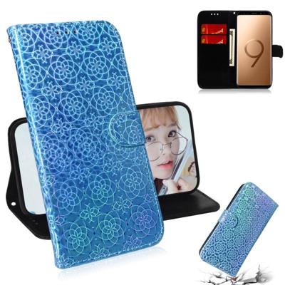 Voor Galaxy S9 plus effen kleur kleurrijke magnetische Buckle horizontale Flip PU lederen draagtas met houder & kaartsleuven & portemonnee & Lanyard (