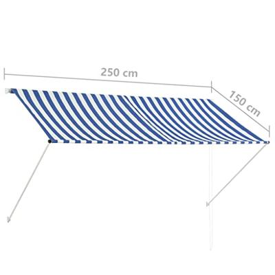 VidaXL Luifel uittrekbaar 250x150 cm blauw en wit