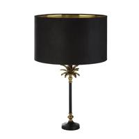 Searchlight TafellampPalm zwart met zwarte kap - EU81211BK - thumbnail