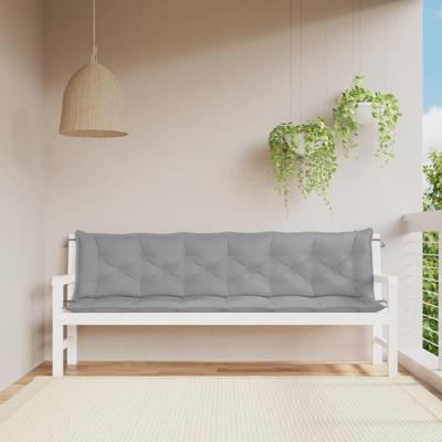 VidaXL Tuinbankkussens 2 st 200x50x7 cm oxford stof grijs