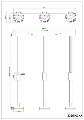 Trio HanglampFranklin 3-lichts RVS - 326510307