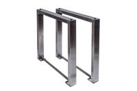 Set van 2 tafelonderstellen U-FRAME 80cm geborsteld roestvrij staal matte tafelpoten onderschuif eettafel - 38794 - thumbnail