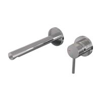 Brauer Chrome Carving Wastafelmengkraan inbouw - rechte uitloop links - hendel lang smal carving- model A 1 - chroom 5-CE-004-S6-65 - thumbnail
