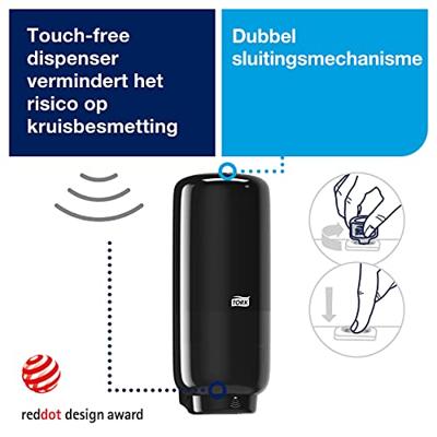Tork Sensor zeepdispenser voor schuimzeep en antibacteriële handzeep S4, zwart (561608) (561609) - thumbnail