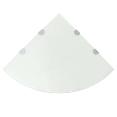 VidaXL Hoekschappen 2 st met chromen dragers 45x45 cm glas wit VidaXL Hoekschappen 2 st met chromen dragers 45x45 cm glas wit