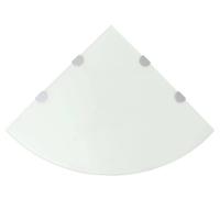 VidaXL Hoekschappen 2 st met chromen dragers 45x45 cm glas wit - thumbnail