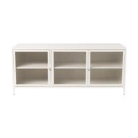 Dressoir Luca met geribbeld glazen deurtjes - offwhite - 50x120x42 cm - thumbnail