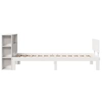 Bed met boekenkast zonder matras grenenhout wit 90x190 cm - thumbnail