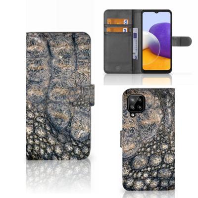Samsung Galaxy A22 4G | M22 | Telefoonhoesje | Met pasjeshouder | Krokodillenprint Samsung Galaxy A22 4G | M22 | Telefoonhoesje | Met pasjeshouder | Krokodillenprint