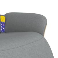 Massagestoel verstelbaar met voetensteun stof lichtgrijs - thumbnail