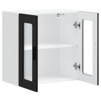 Keukenbovenkast met glazen deur Porto zwart - thumbnail