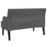 Bankje met rugleuning 112x65,5x75 cm kunstleer grijs - thumbnail