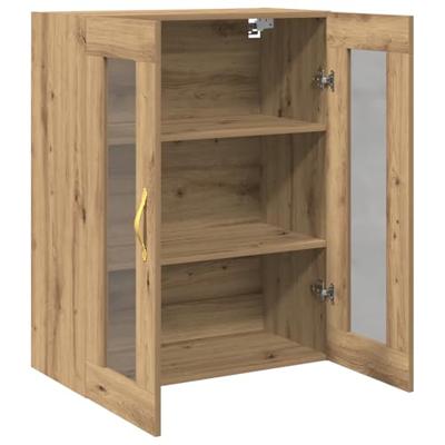 Wandkast artisanaal eikenkleurig 69.5 x 34 x 90 cm Bewerkt hout