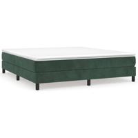 Boxspring met matras fluweel donkergroen 180x200 cm - thumbnail